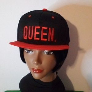 Black / Red "Queen" Cap